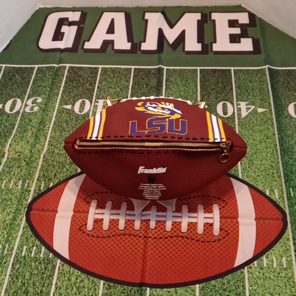 LIMITED EDITION HANDMADE Football Purse NCAA COLLEGE (LSU TIGERS) 🏈 - Picture 13 of 17